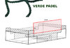Rede protecção para as pistas de padel para centro do lateral 3m x 16m cor verde pádel