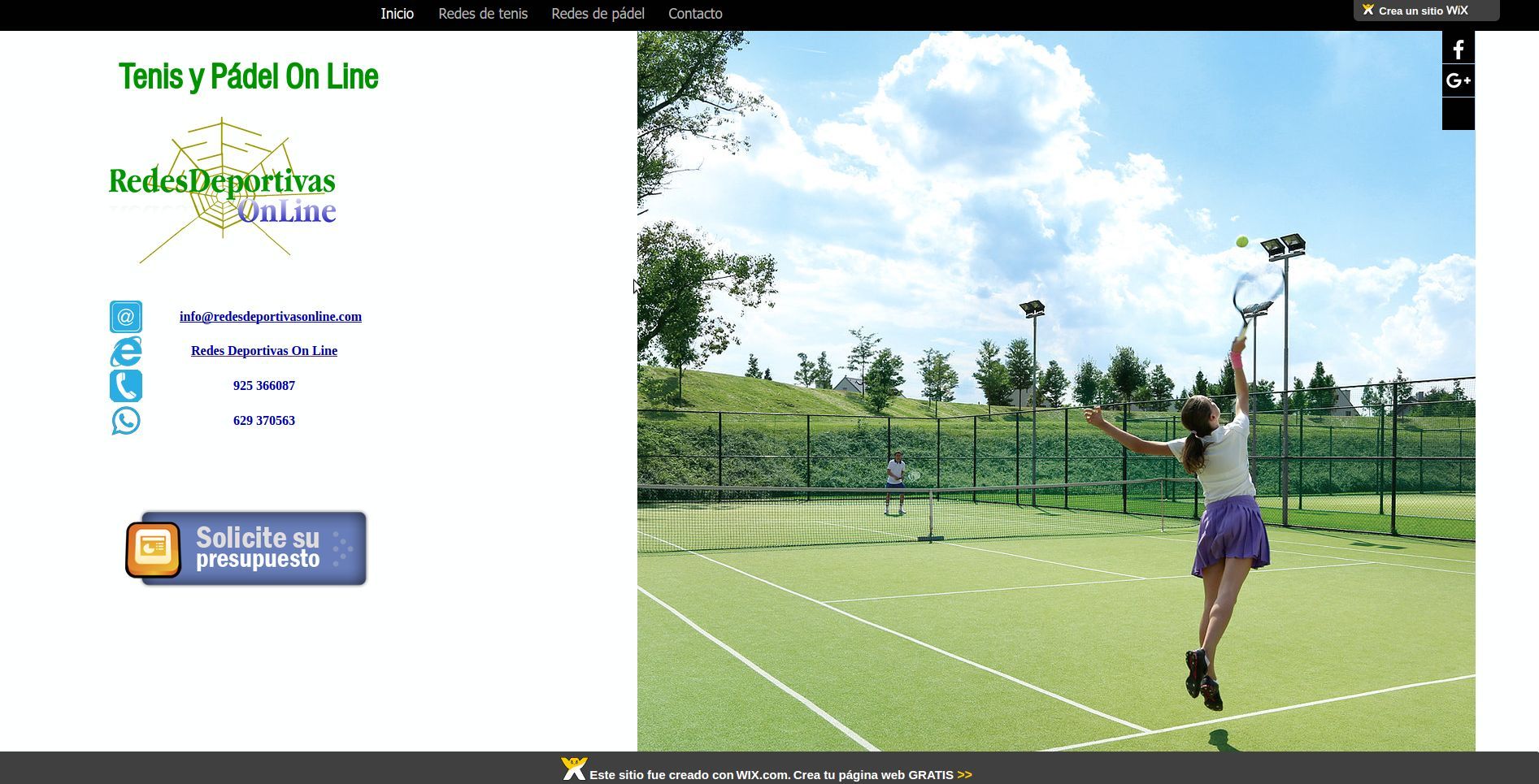 web dedicada al tenis y padel