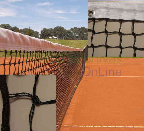 XARXA DE TENNIS MODEL DOBLE MALLA  12,8 M POLIETILÈ TORÇUT 2X2 MM Ø