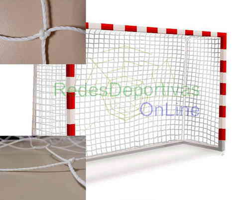 PAR DE REDES DE BALONMANO Y FÚTBOL SALA  SERIE ESTÁNDAR. POLIETILENO TORCIDO 3 MM