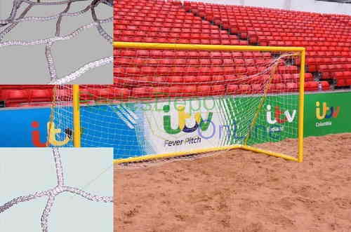 PAR DE REDES DE FÚTBOL PLAYA SERIE ENTRENAMIENTO. POLIPROPILENO SIN NUDOS 3 MM Ø