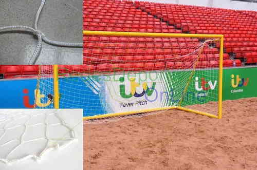 PAR DE REDES DE FUTEBOL PRAIA SÉRIE PROFISSIONAL. NYLON 3 mm Ø