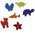 Set de animais de espuma de várias cores