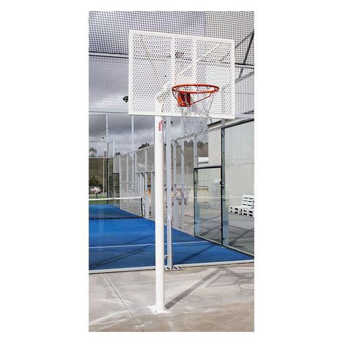 JUEGO CANASTAS ANTIVANDÁLICAS  MINIBASKET NEW TUBO 114 MM FIJAS CON ARO, TABLERO Y RED