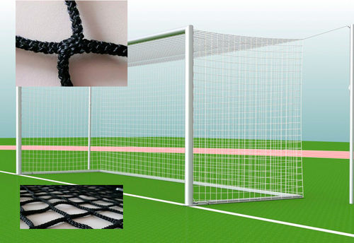 PAR DE REDES DE FÚTBOL 7 Y FÚTBOL 8  POLIPROPILENO NEGRO 3 MM Ø