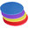 TAPIZ CIRCULAR 100 X 3CM -ROJO, AMARILLO, VIOLETA, AZUL-