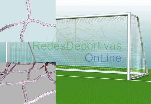 Par de redes de futebol 11. Polipropileno sem nos 4 mm Ø com malha hexagonal