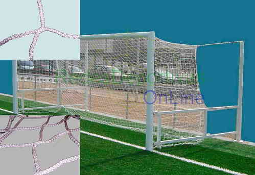 Par de redes de futebol 7 série treinamento. Polipropileno 4 mm Ø malha hexagonal (2 m fundo)